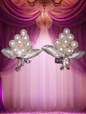 Pearly Cluster of Grapes Clip-on Earrings  Vintage